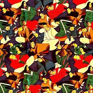 Freer Gallery Rare Long Reversible Silk Scarf –Japanese Art Print – Canada, Rare